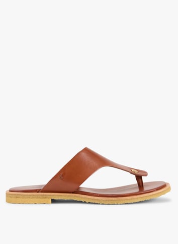 Flat leather sandals BILLI BI Brown